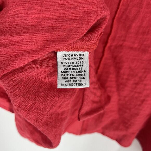 Habitat Top Size Small Womens Rose Red Pieced Button Tunic Boho Shirt Blouse - Picture 8 of 9
